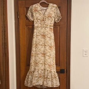 Leith Cream Floral Maxi Dress